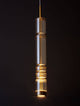 Bento LED Pendelleuchte 3000K Gold in modernem Design mit hochwertigem Glas und Metall.