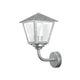 Benu LED Außen-Wandlampe 3000K galvanisierter Stahl, klares Glas an einer Wand montiert.