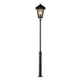 Benu Mastleuchte 254cm Schwarz, rauchfarbenes Acrylglas mit eleganter Form und großer Lichtquelle.