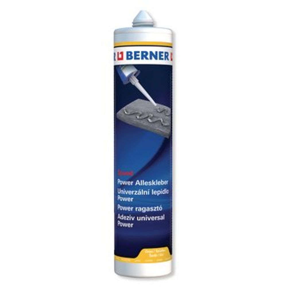Bernerfix Alleskleber Speed Kartusche 290 ml in Weiß für starke Haftung auf verschiedenen Materialien.