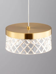 Bion LED Pendelleuchte Ø 15cm 3000K Gold, moderne goldene Hängeleuchte mit kristallklarem Schirm
