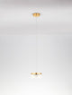 Bion LED Pendelleuchte  Ø 15cm 3000K Gold mit modernem Design und klarem Lampenschirm.