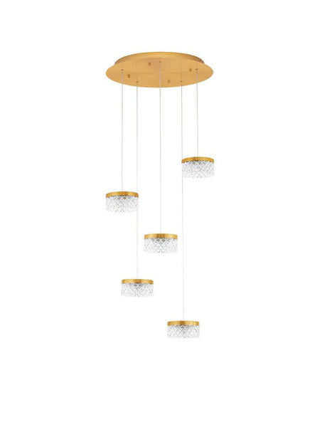 Bion LED pendellampe med 5 lyskilder Ø 50 cm 3000K gull 