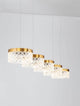 Bion LED Pendelleuchte 5-flammig 3000K Gold mit goldenen Lampenschirmen und elegantem Design