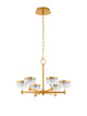 Bion LED Pendelleuchte 6-flammig Ø 70,7cm 3000K Gold im eleganten Design aus Gold und Kristall.