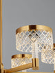 Bion LED Pendelleuchte 6-flammig Ø 70,7cm 3000K Gold mit funkelndem Kristalldesign