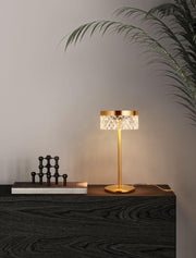 Bion LED Tischleuchte Ø 14,8cm 3000K Gold, goldene Tischlampe mit modernem Design für Wohn- und Schlafzimmer