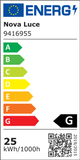 Energielabel für Bios Pendelleuchte 3-flammig 3000K Schwarz, Rauch, zeigt Energieeffizienzklasse G.
