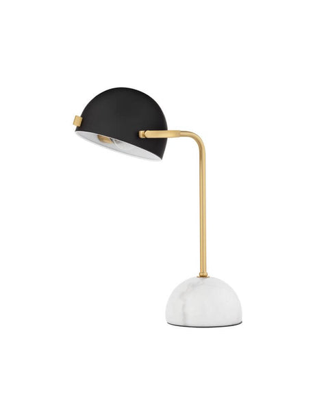 Bishop table lamp White, Gold, Black with an elegant marble and metal combination.