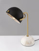 Bishop Tischleuchte Weiß, Gold, Schwarz mit Marmor- und Metallbasis für zeitloses Design und Eleganz.