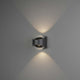 Bitonto LED Wandleuchte 2-flammig mit Up- & Downlight in Dunkelgrau an Wand montiert.