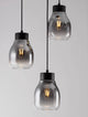 Blacu Pendelleuchte 3-flammig Schwarz mit elegantem Design und warmem Licht für eine einladende Atmosphäre.