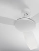 Blaire Ventilator Ø 132cm in Weiß mit drei Flügeln, moderne Deckenventilator-Design.
