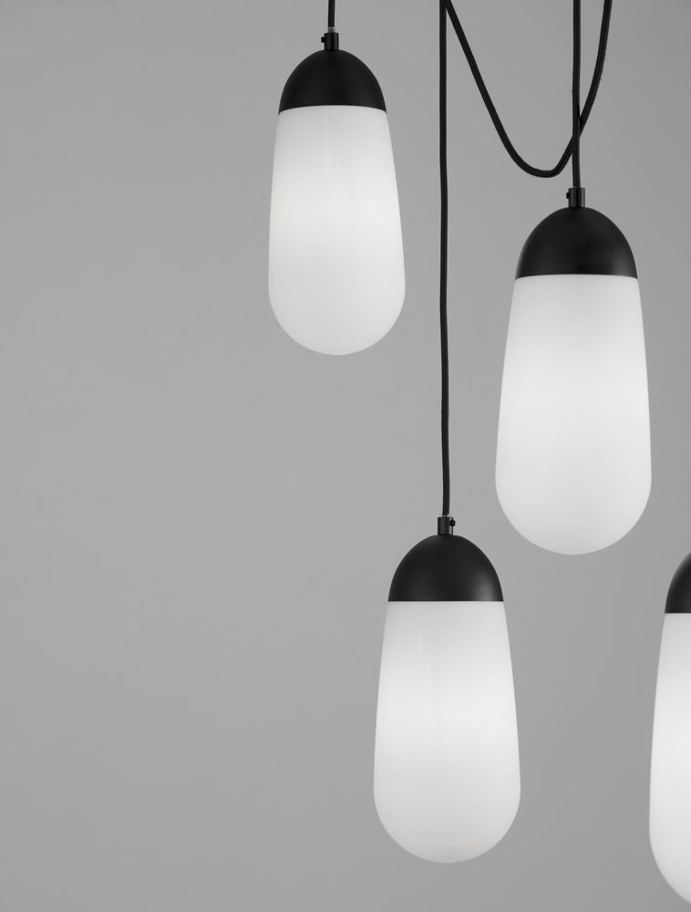 Blaky lampa wisząca belka 103cm 5-światło czarny, biały