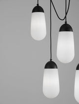 Blaky lampa wisząca belka 103cm 5-światło czarny, biały