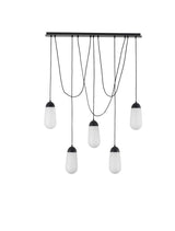 Blaky lampa wisząca belka 103cm 5-światło czarny, biały