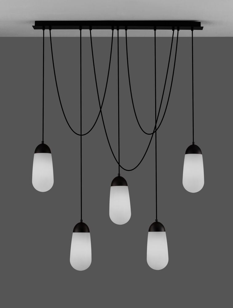 Blaky lampa wisząca belka 103cm 5-światło czarny, biały