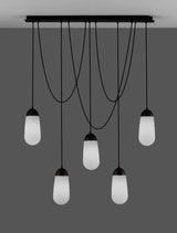 Blaky lampa wisząca belka 103cm 5-światło czarny, biały