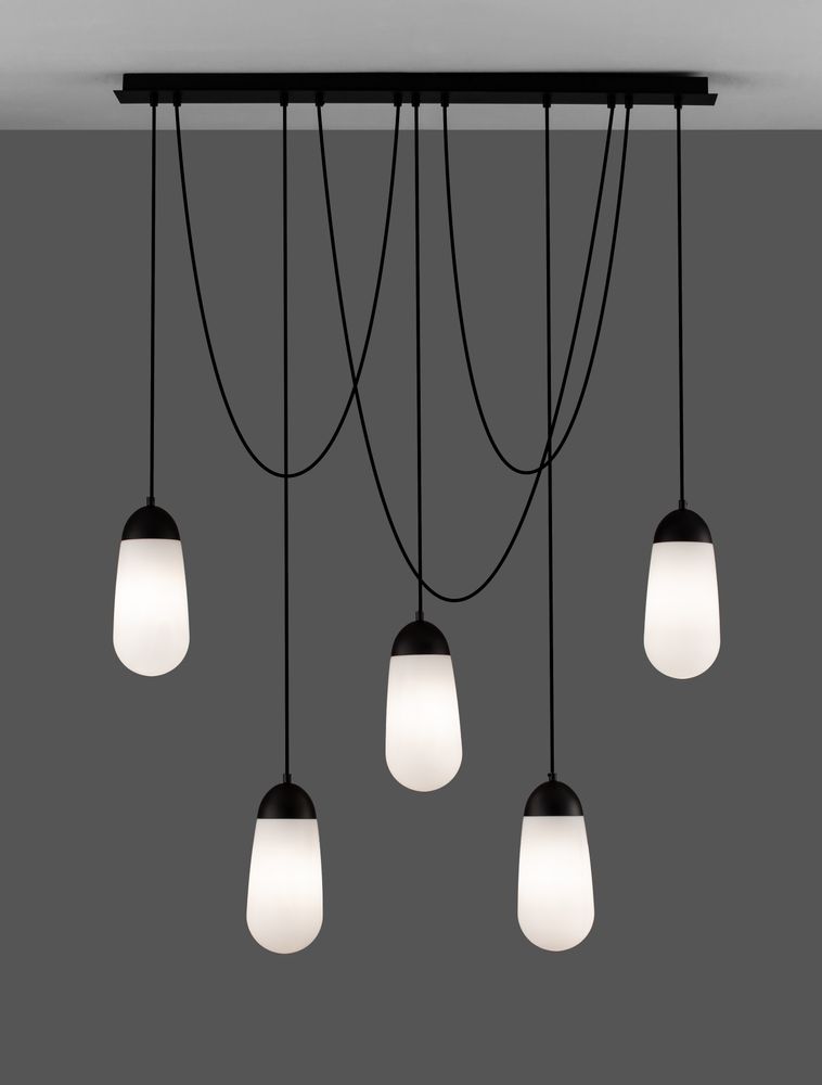 Blaky lampa wisząca belka 103cm 5-światło czarny, biały