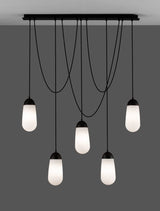 Blaky lampa wisząca belka 103cm 5-światło czarny, biały
