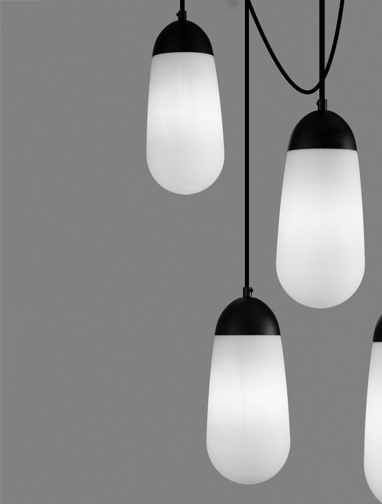 Blaky lampa wisząca belka 103cm 5-światło czarny, biały
