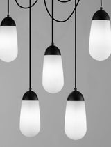 Blaky lampa wisząca belka 103cm 5-światło czarny, biały