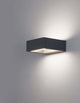 Bliss LED Außenwandleuchte 3000K Dunkelgrau IP54 an einer Wand montiert, stilvolles minimalistisches Design.