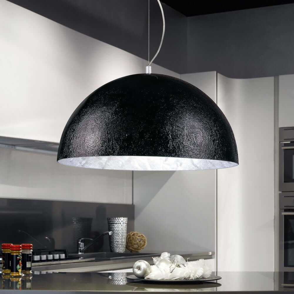 s.luce Lampa wisząca Blister 70cm czarna, kolor srebrny