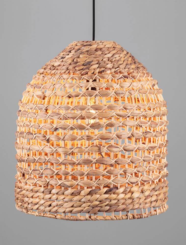 Bola Pendelleuchte Ø 42,5cm Braun aus Wasserhyazinthe im BOHO-Stil für gemütliche Innenräume.