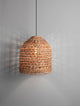 Bola Pendelleuchte Ø 42,5cm Braun aus Wasserhyazinthe im BOHO-Stil, ideal für warme Innenräume.