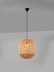 Bola Pendelleuchte Ø 42cm Braun aus Wasserhyazinthe im Boho-Stil, ideal für warmes Interieur.