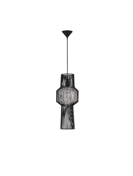Bredo Pendelleuchte Ø 21cm Schwarz – schwarze Pendellampe im industriellen skandinavischen Design für Ess- oder Wohnzimmer