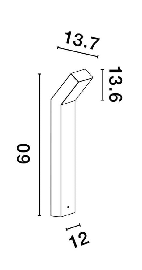 Brigitta LED Außenwegeleuchte Up 3000K Schwarz IP65, Maße 60x13,7x12 cm
