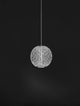 Brillante LED Pendelleuchte Ø 12cm 3200K in elegantem Design mit glänzendem Chrom-Aluminium und klarem Acryl.