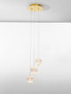 Brillante LED Pendelleuchte 3-flammig Ø 22cm 3200K mit drei hängenden Lichtquellen in modernem Design.