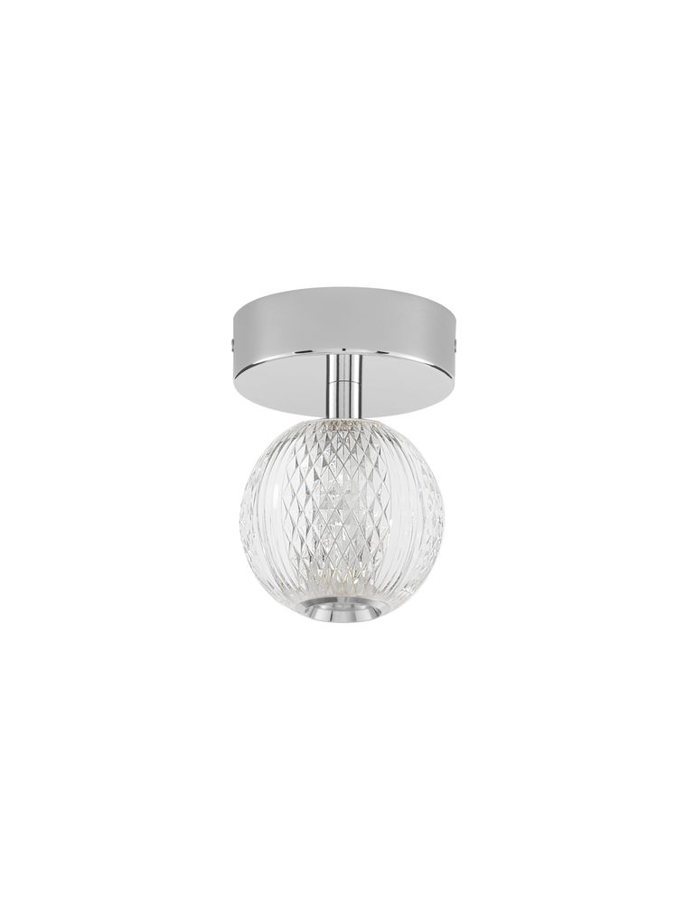 Glazen LED plafondlamp Ø 11cm 3200K chroom