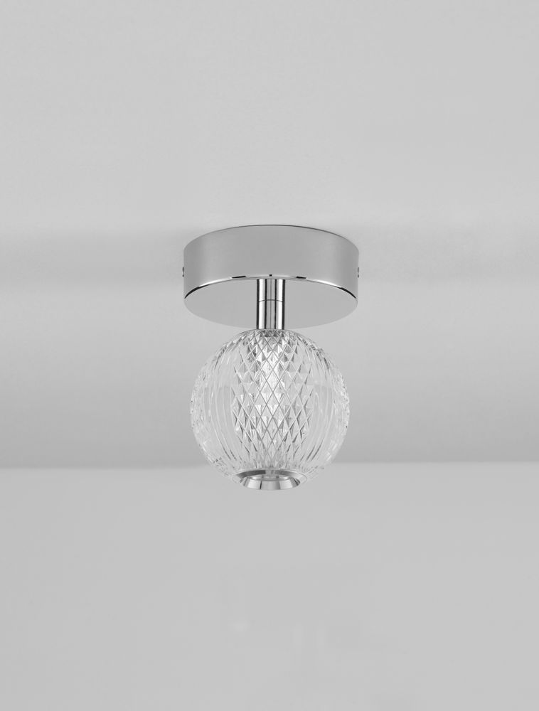 Glazen LED plafondlamp Ø 11cm 3200K chroom