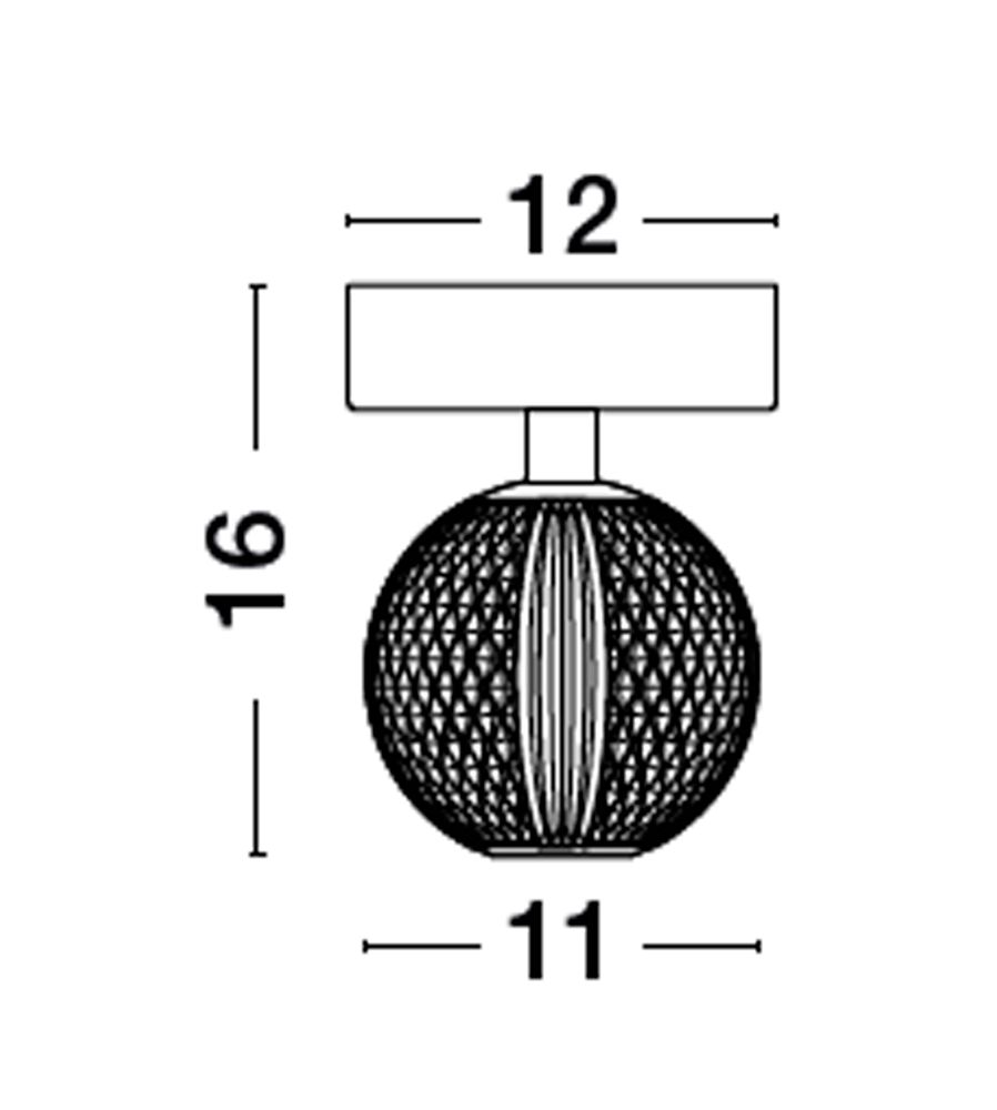 Glazen LED plafondlamp Ø 11cm 3200K chroom