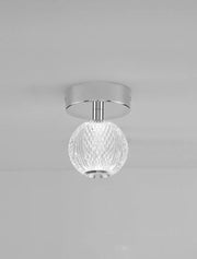 Briller LED Loftslampe Ø 11cm 3200K krom med elegant krystalglasdesign og kromramme.