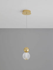 Brille LED Pendelleuchte Ø 11cm 3200K Gold, elegante einflammige Pendelleuchte aus Aluminium und Glas