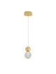 Brille LED Pendelleuchte Ø 11cm 3200K Gold, elegante Leuchte mit goldenen und gläsernen Elementen.