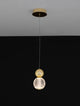 Brille LED Pendelleuchte Ø 11cm 3200K Gold in elegantem Design mit goldener und gläserner Leuchte.