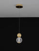 Brille LED Pendelleuchte Ø 11cm 3200K Gold mit eleganter Aluminium- und Glasstruktur.