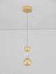 Brille LED Pendelleuchte Ø 14cm 3200K Gold in modernem Design mit goldenen Elementen.