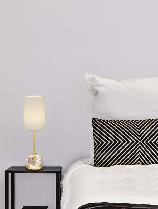 Brille LED Tischleuchte 2-flammig Ø 15,4cm 3200K Gold, moderne Nachttischlampe für Schlafzimmer