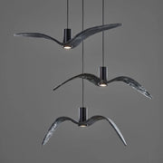 Brokis pendant light Night Birds normal wings 73cm in smoke grey, artistic bird-design pendant light.