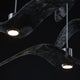 Brokis Hängeleuchte Night Birds waagrechte Flügel 78cm mit einzigartigem Wellen-Design und modularen Lampenschirmen.