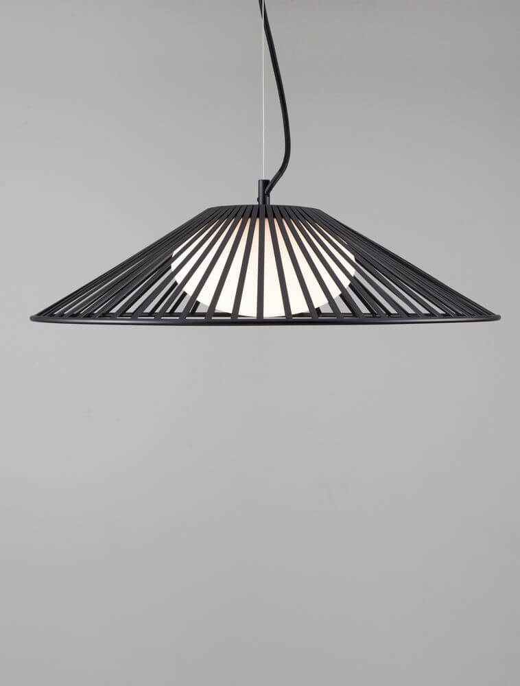 Brume LED Pendelleuchte 3000K Schwarz in minimalistischer Design mit schwarzem Draht