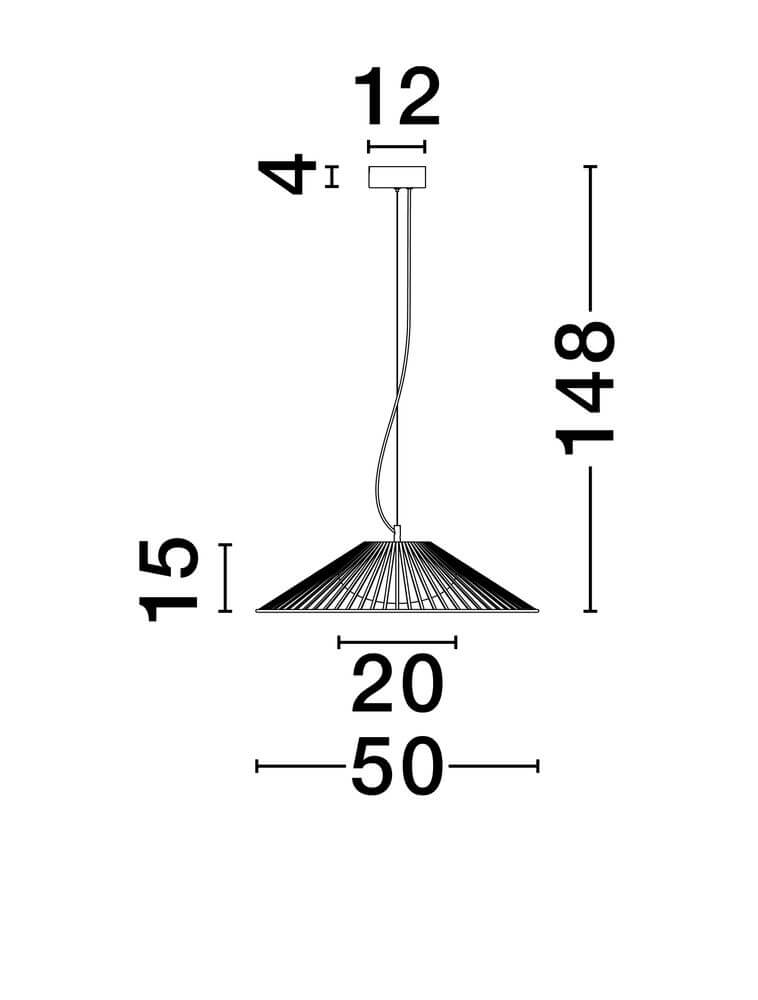 Brume LED Pendelleuchte 3000K Schwarz technische Zeichnung mit Maßen für modernes Interieur Design