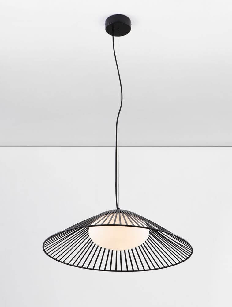 Brume LED Pendelleuchte 3000K Schwarz in modernem Design aus schwarzem Draht, für stilvolle Innenräume.